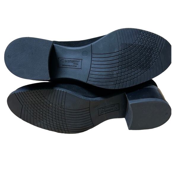 La Canadienne NWOB Honor Suede Black Ankle Chelsea Bootie Size 9.5M Block Heel - Picture 7 of 9